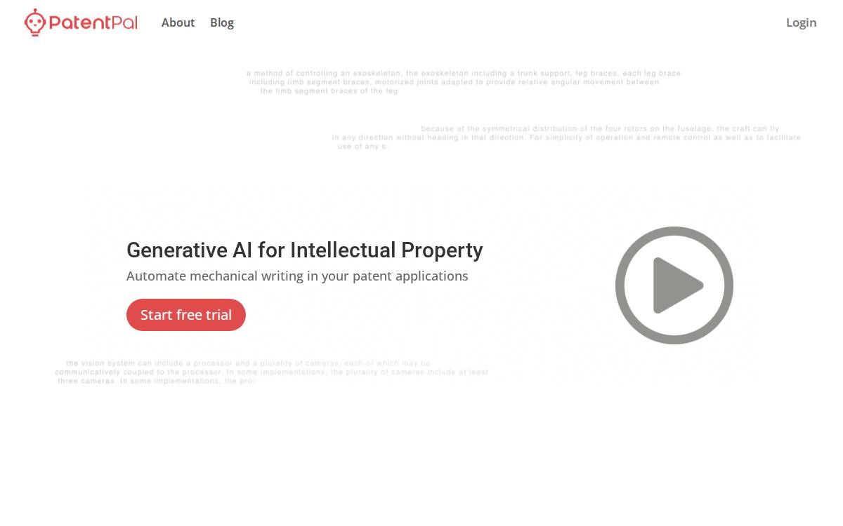 Patentpal website preview