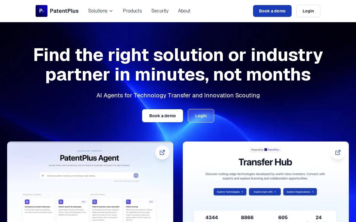 PatentPlus website preview
