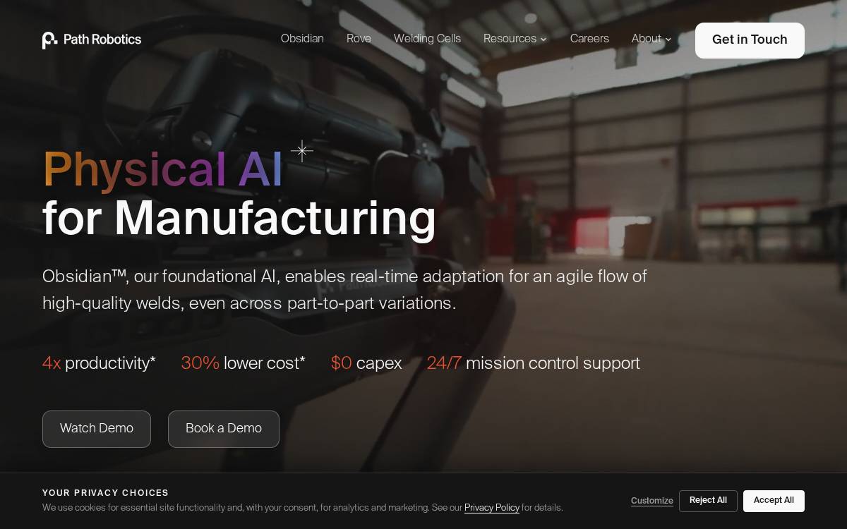 Path Robotics website preview