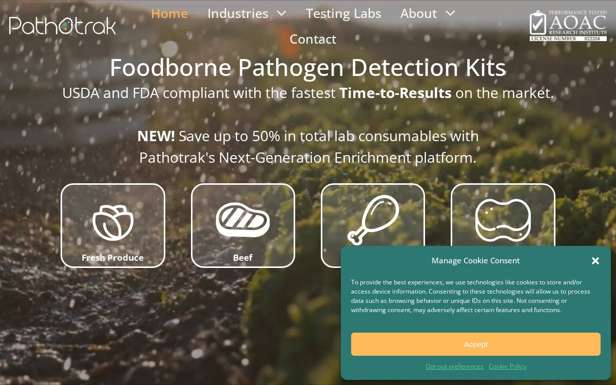 Pathotrak website preview