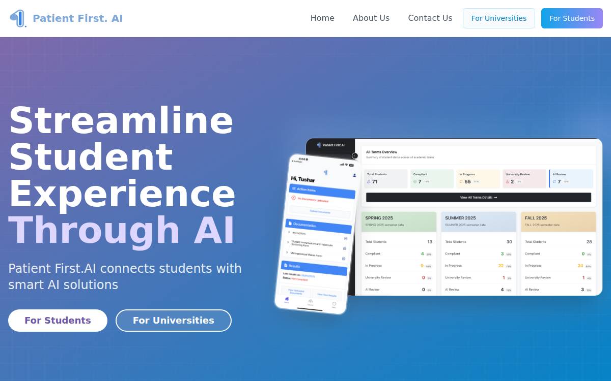 Patient First website preview