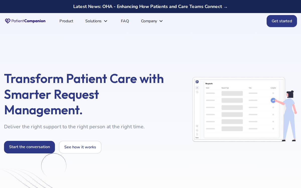 PatientCompanion Website website preview