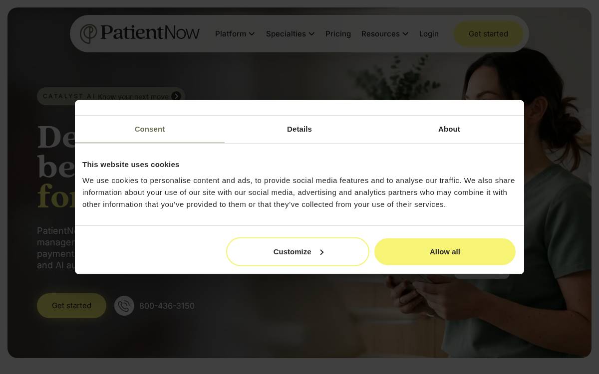 PatientNow website preview
