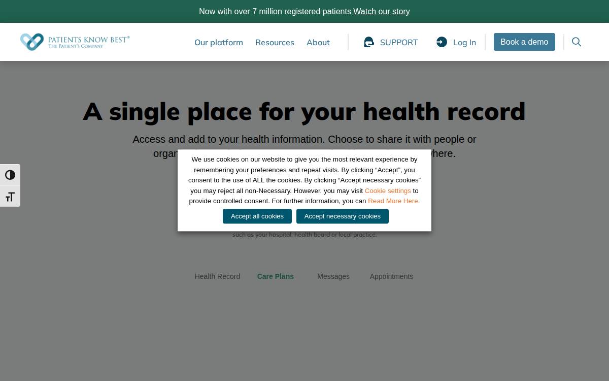 Patients Know Best website preview