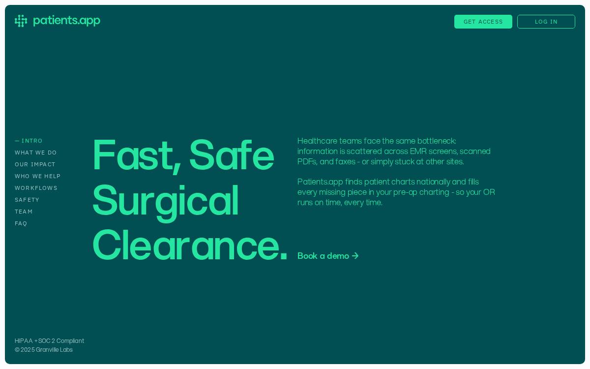 Patients website preview