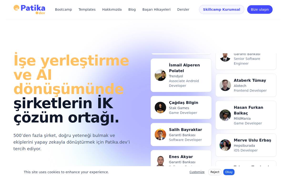 Patika website preview