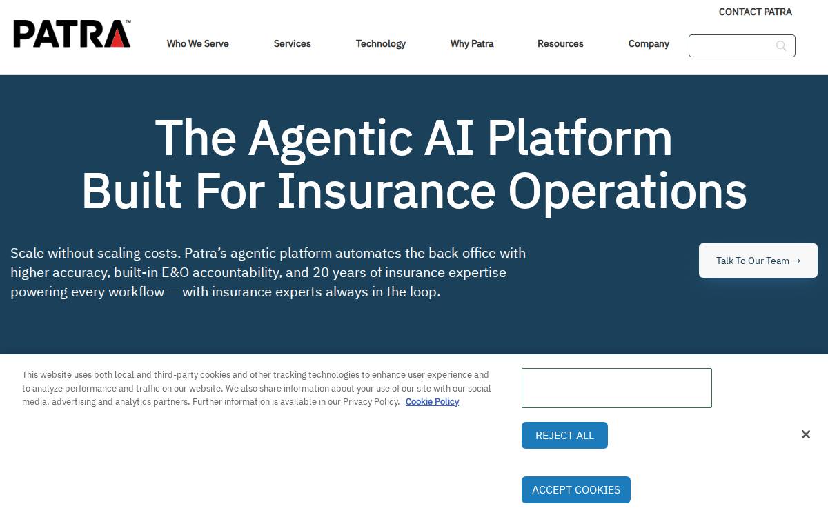 Patra website preview
