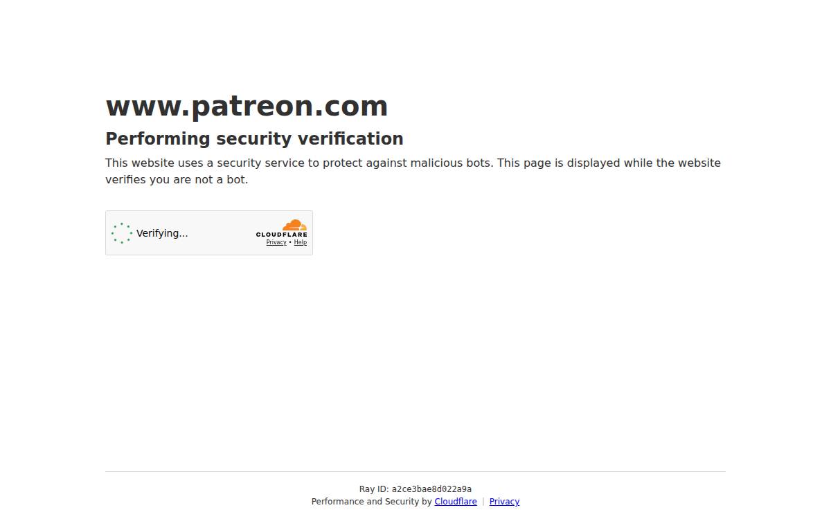 Patreon website preview