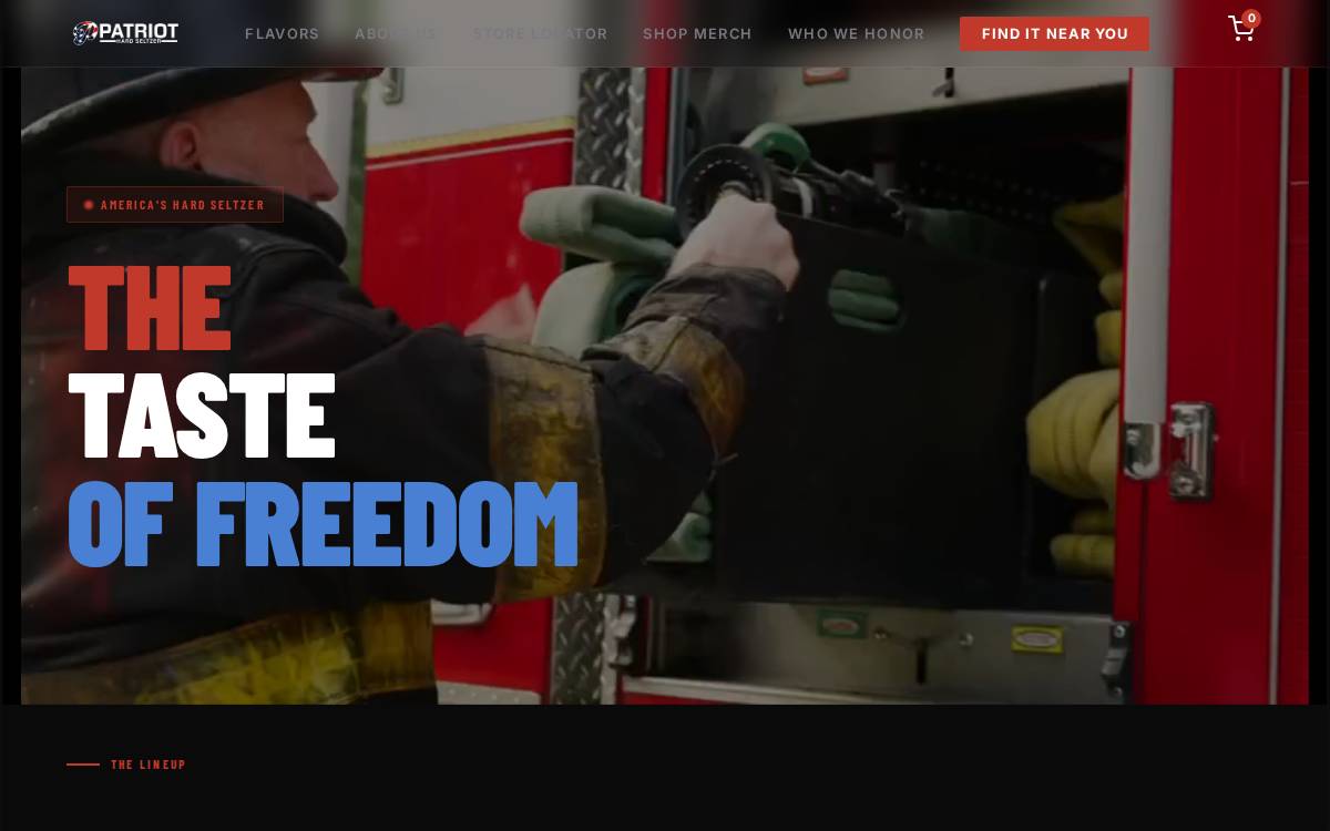Patriot Hard Seltzer website preview