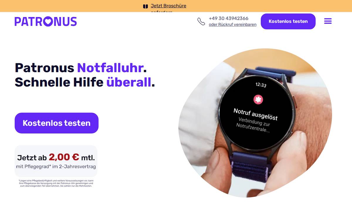 Patronus Uhr website preview