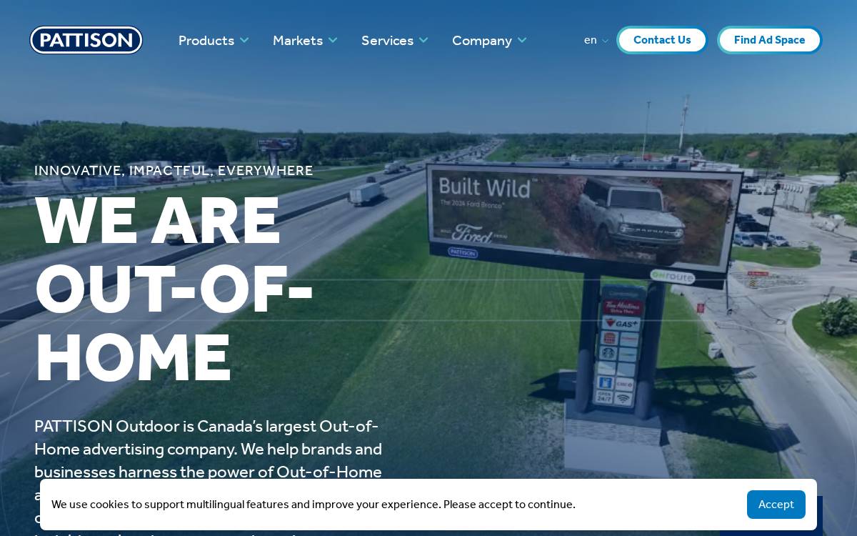 Pattison Outdoor website preview