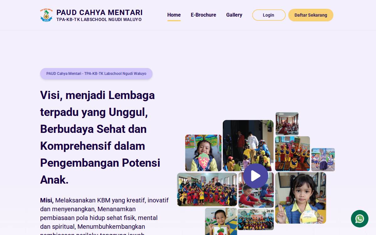 PAUD Cahya Mentari website preview