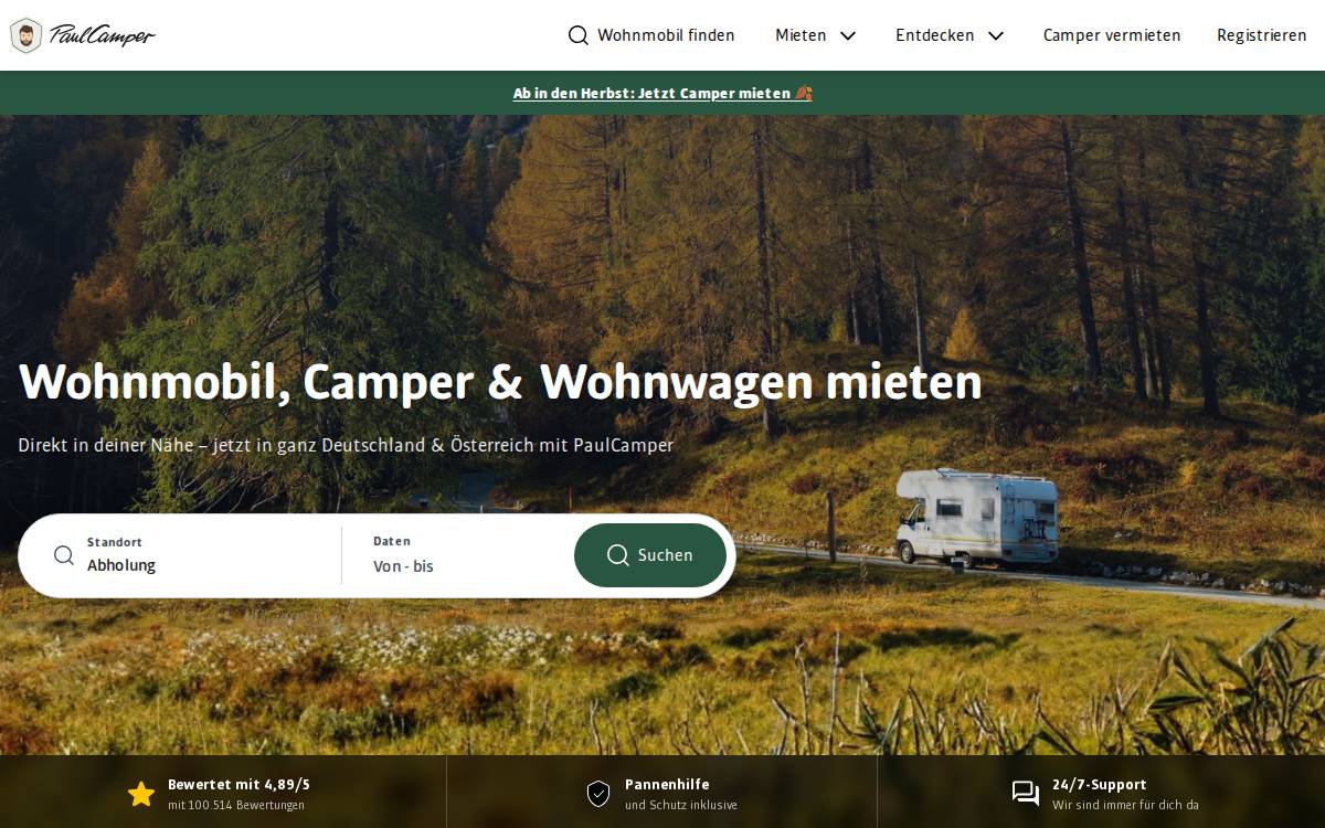 PaulCamper website preview
