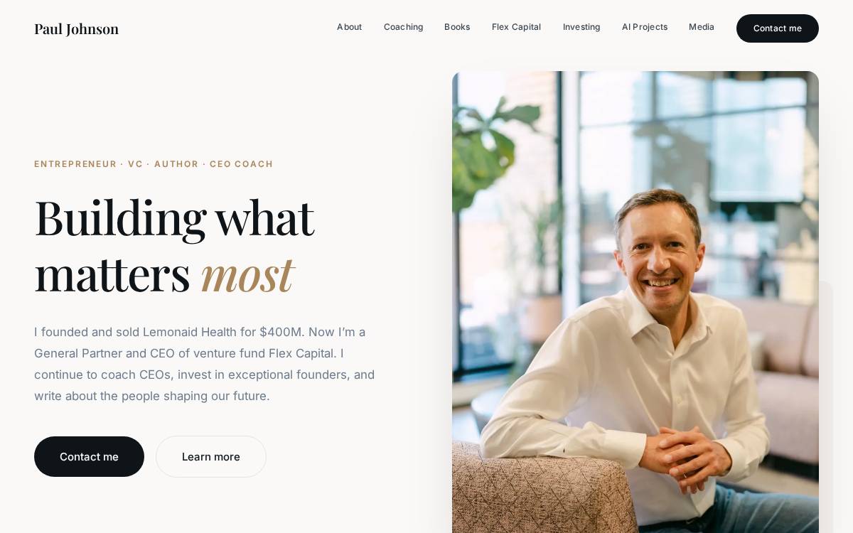 Pauljohnson website preview