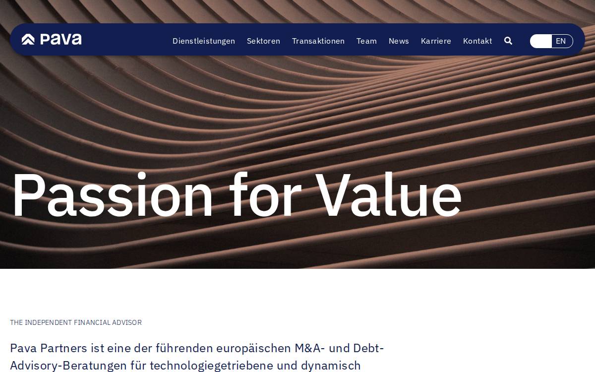 Pava website preview