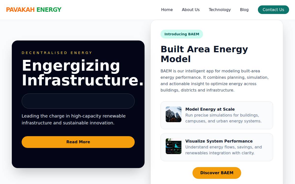 Pavakah Energy website preview