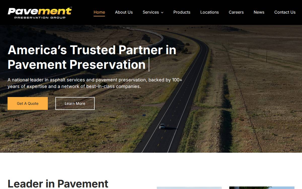 Pavement Preservation Group website preview