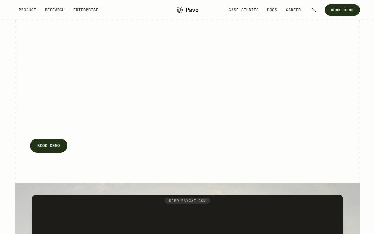 Pavo website preview