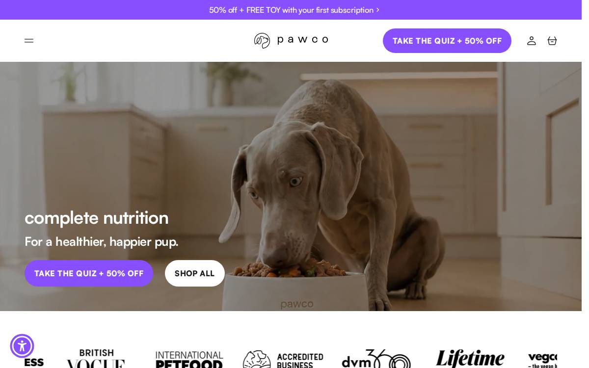 PawCo Foods website preview
