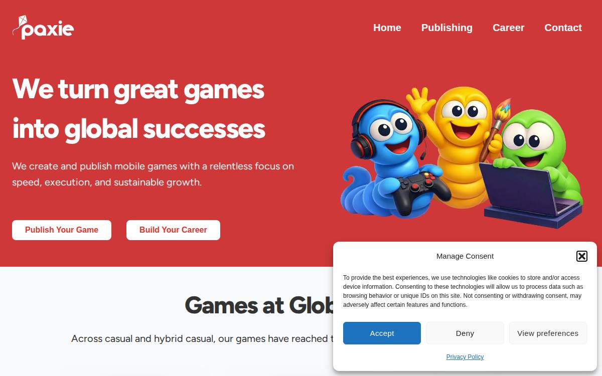 Paxie website preview