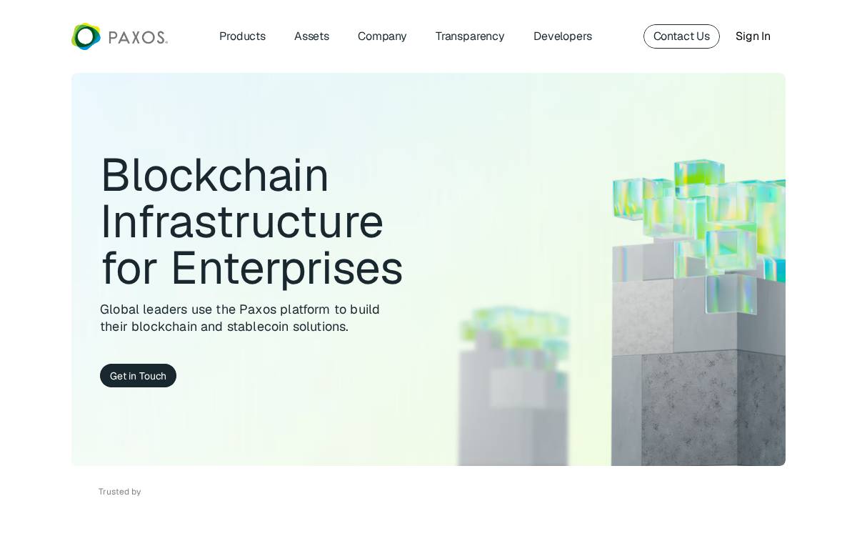 Paxos website preview