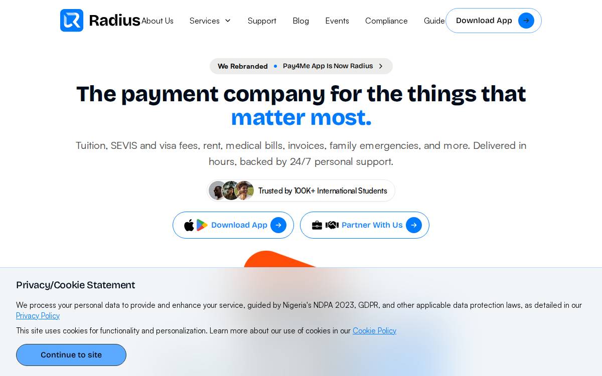 Pay4Me App website preview