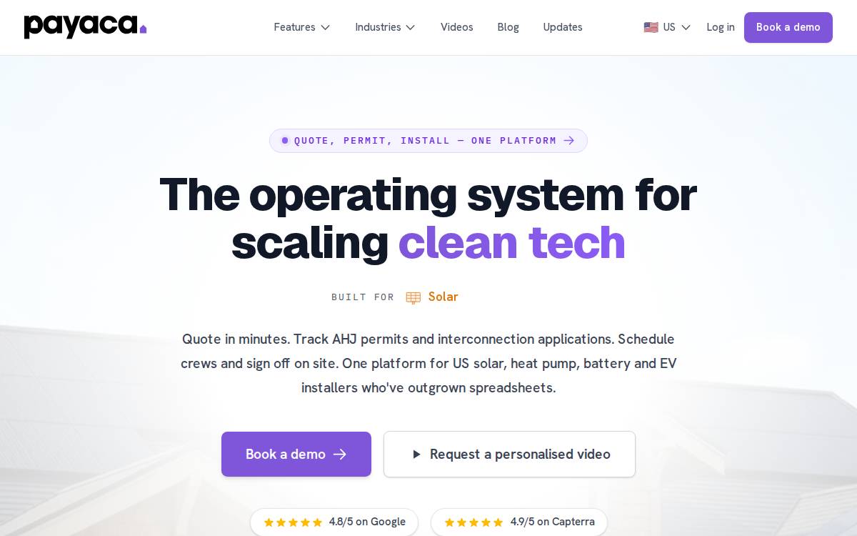 Payaca website preview