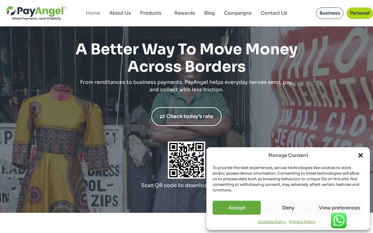 PayAngel website preview