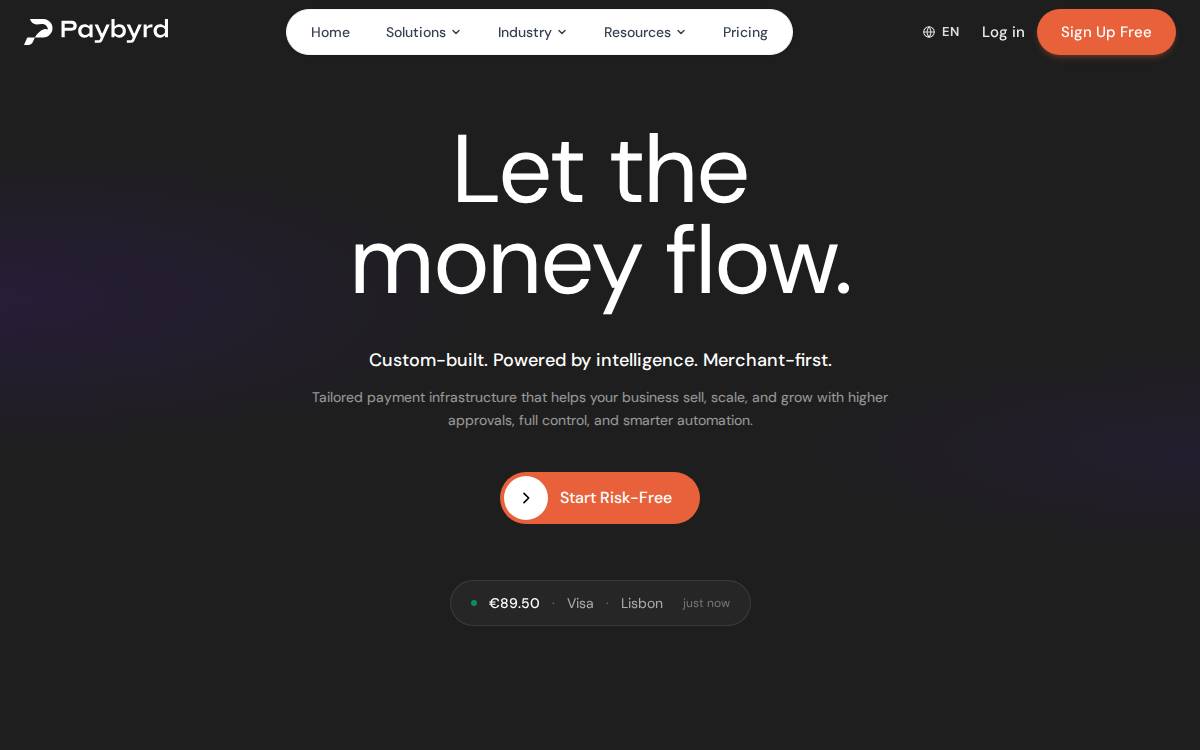 Paybyrd website preview