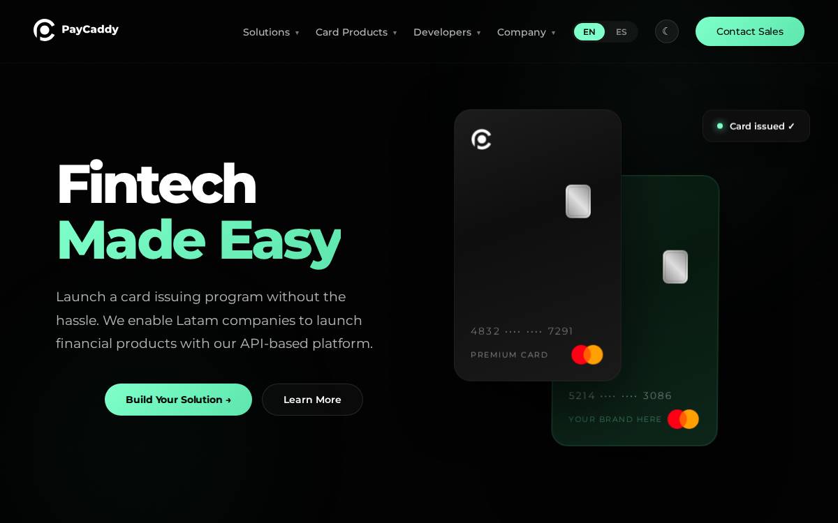 PayCaddy website preview