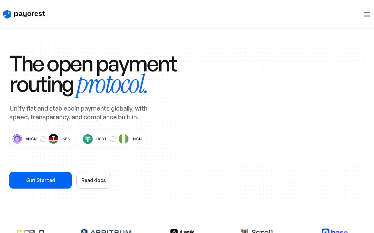 Paycrest website preview