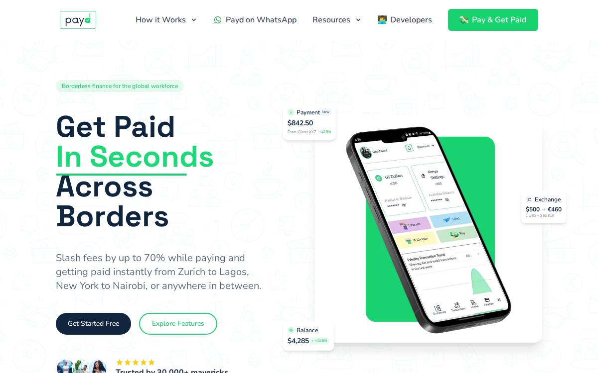 Payd website preview