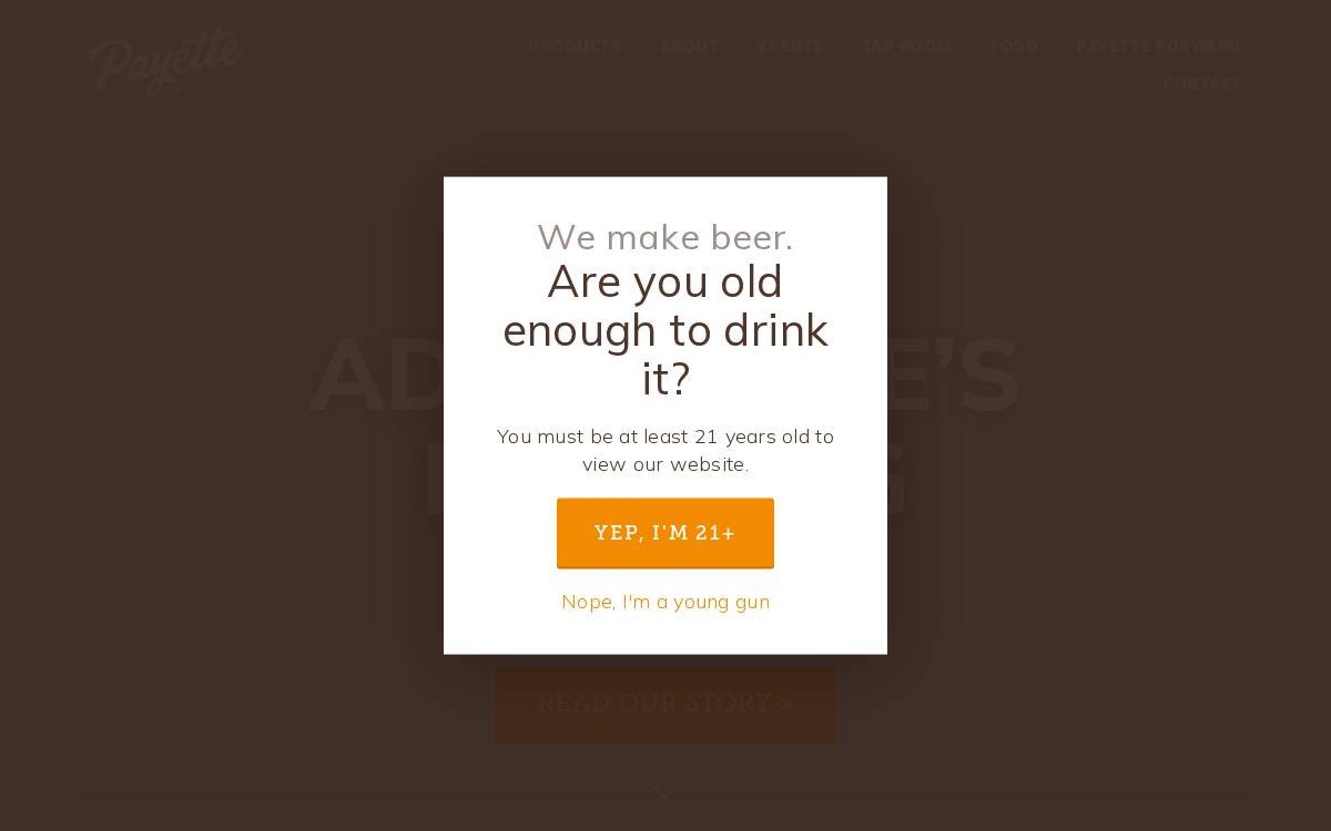 Payette Brewing website preview