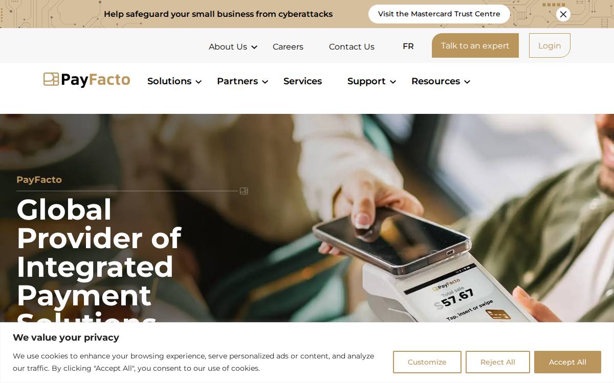 Payfacto website preview