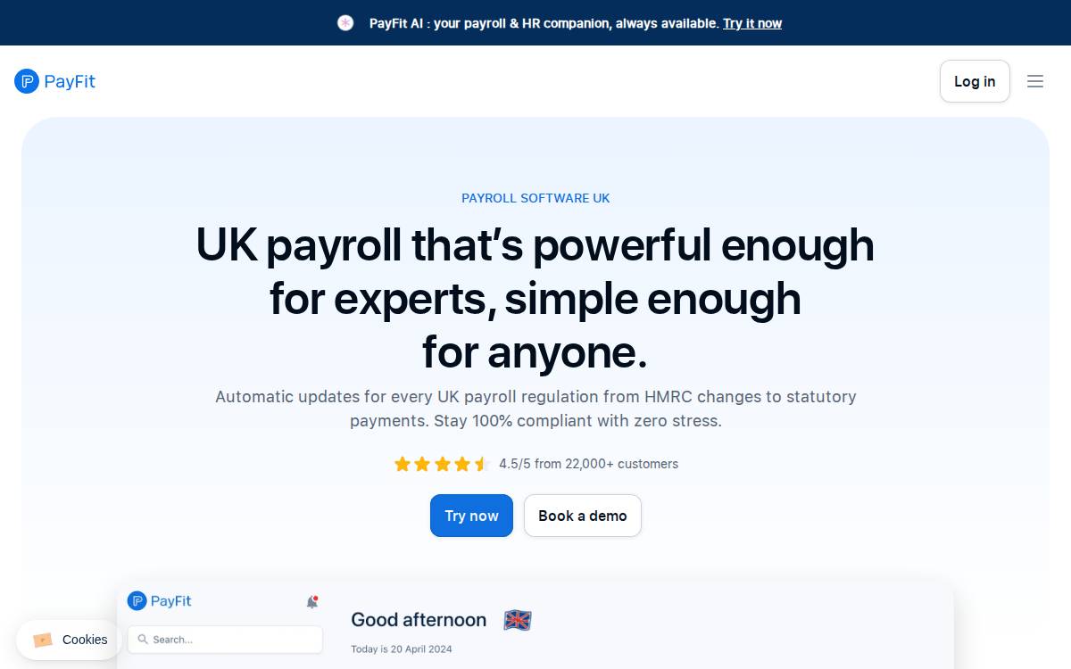Payfit website preview