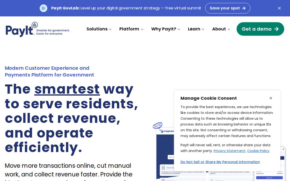 PayIt website preview
