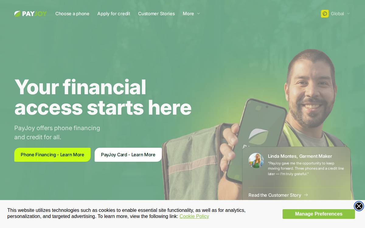 PayJoy website preview