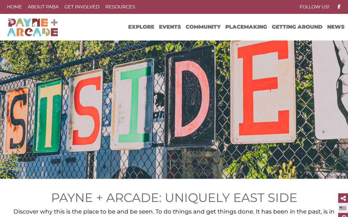 Payne Arcade Business Association website preview