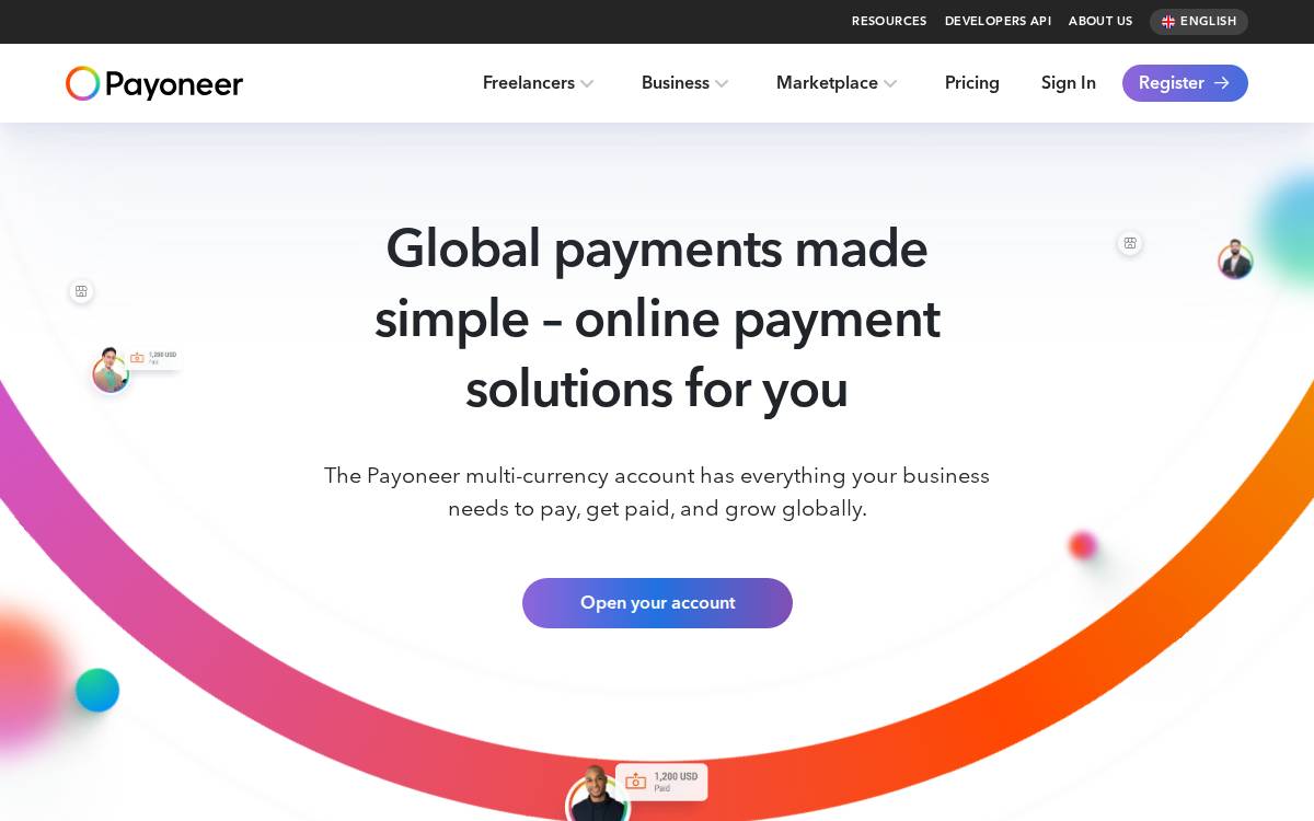Payoneer website preview