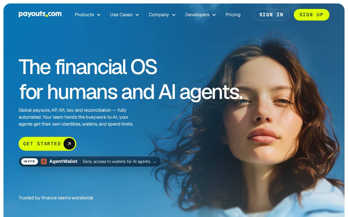 Payouts website preview