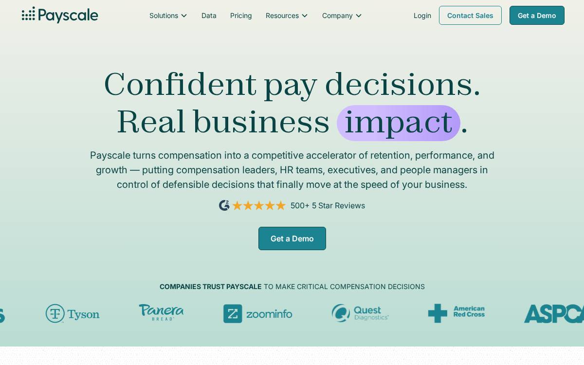 Payscale website preview