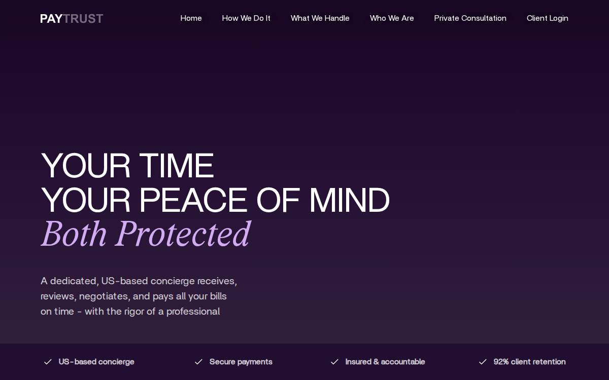 Paytrust website preview