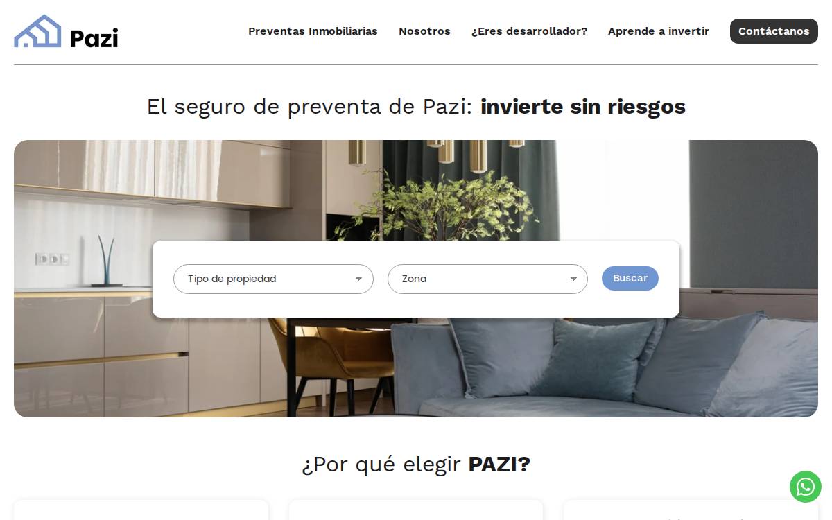 PAZI website preview