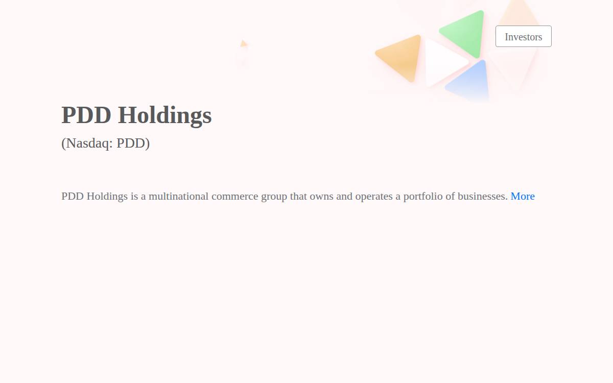 PDD Holdings (Pinduoduo/Temu) website preview