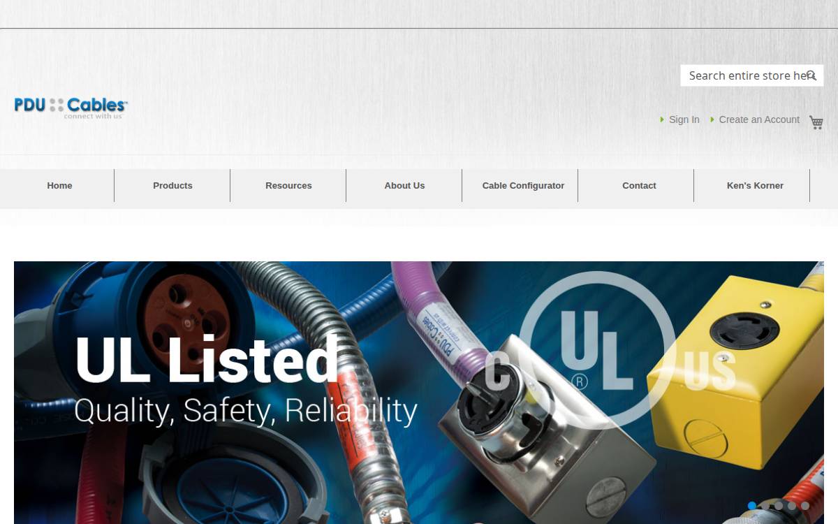PDU Cables website preview