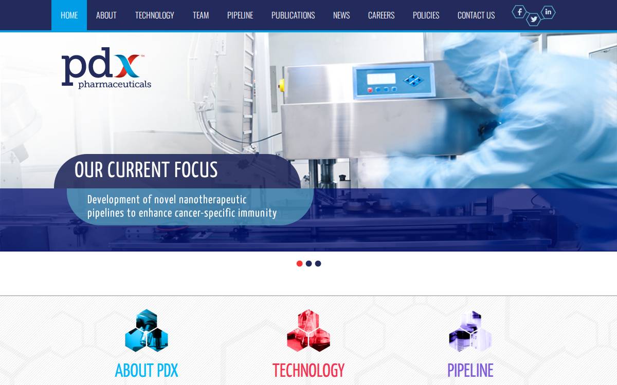 PDX Pharmaceuticals website preview