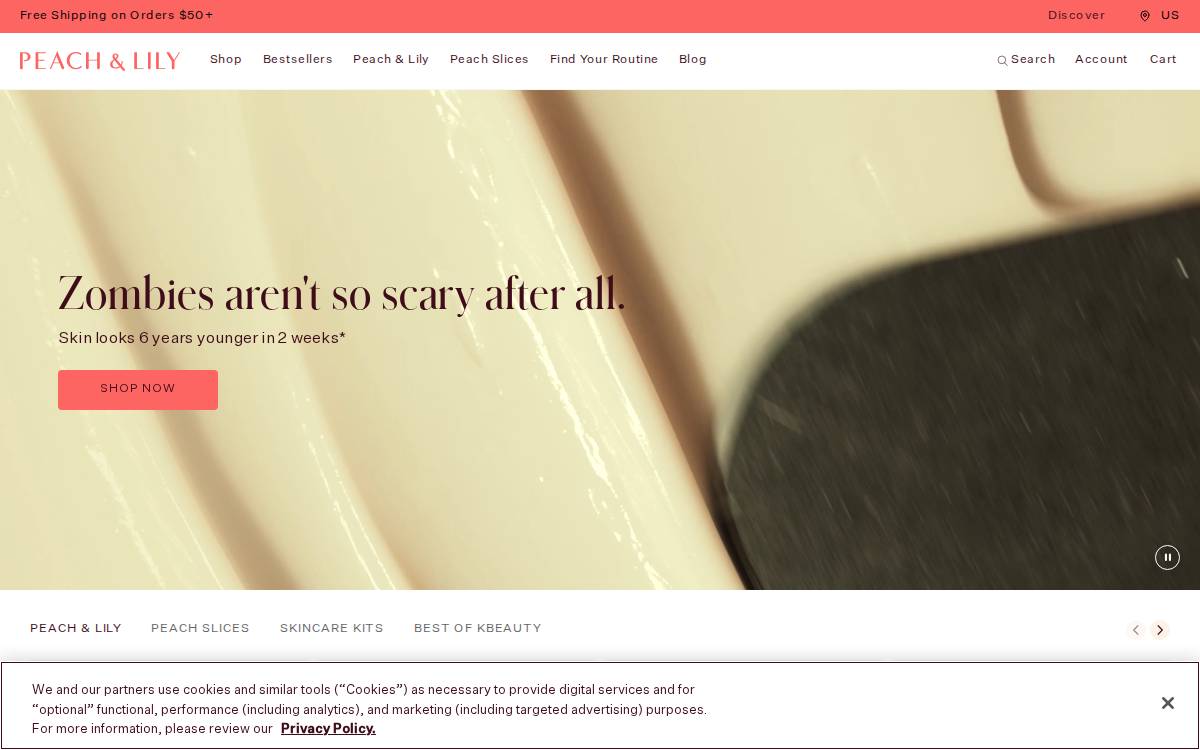 Peach & Lily website preview