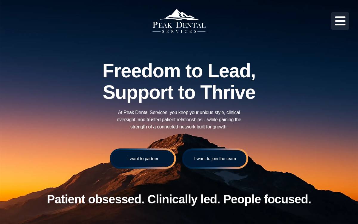 Peak Dental website preview