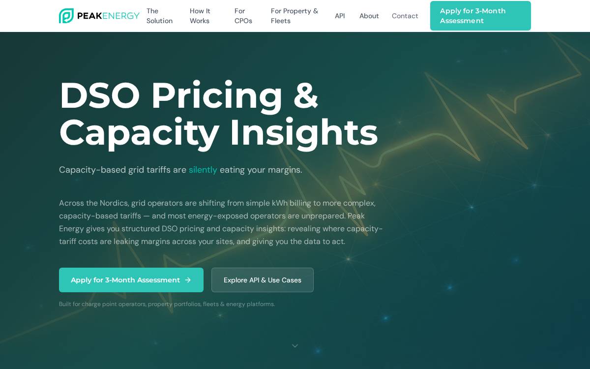 Peak Energy AB website preview