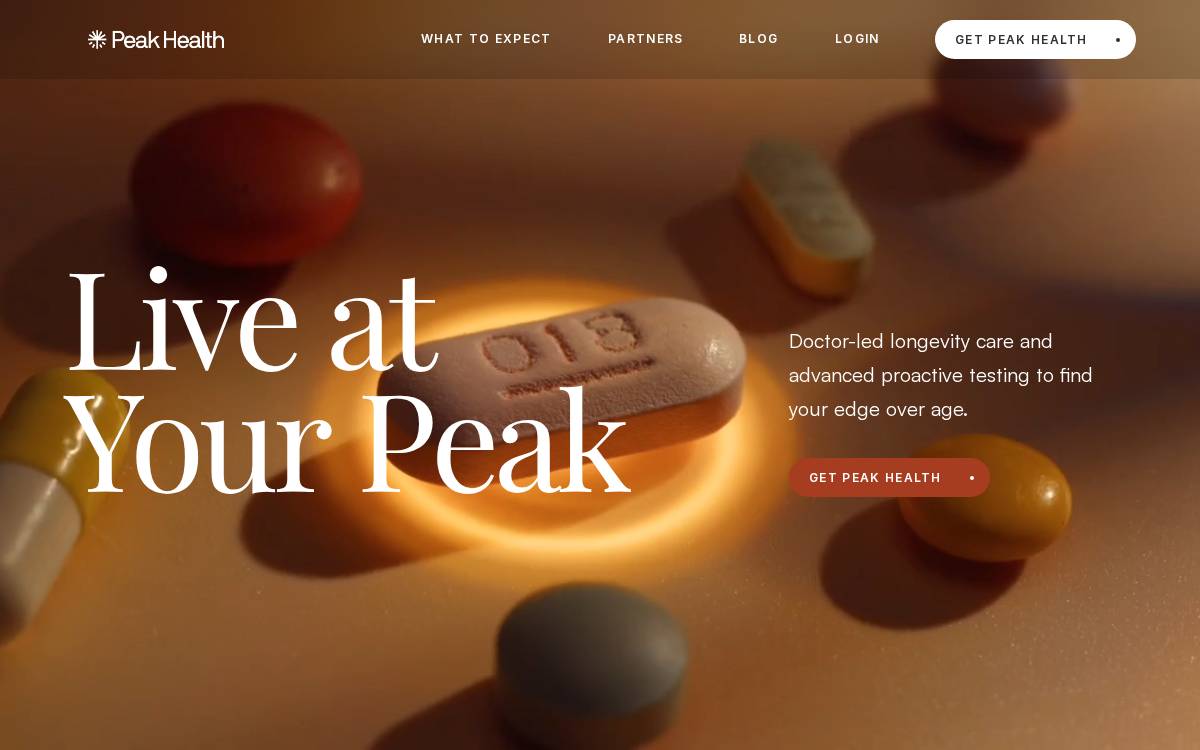 Peak Health website preview